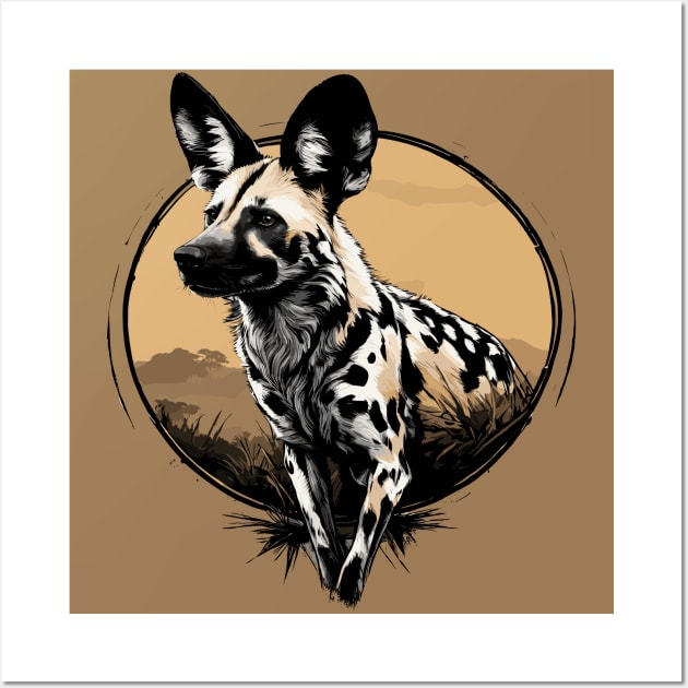 African Wild Dog Wall Art by Ray Crimson